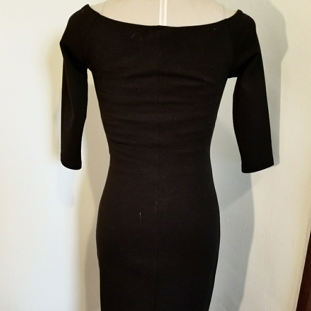 Moda Intl Fitted Black Midi Dress - Picture 3 of 4